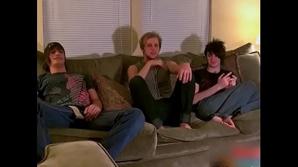 Horny twinks in steamy gay threesome gay boys