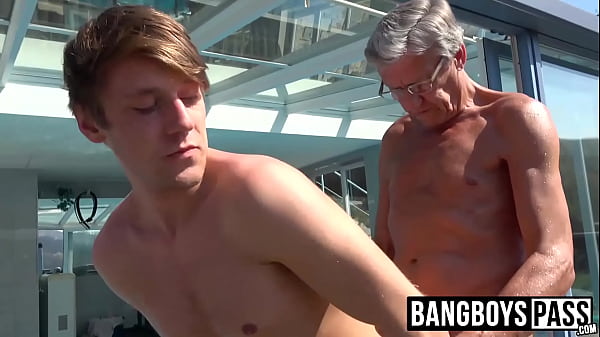 Old and young oral session with grandpa and twink cute dude
