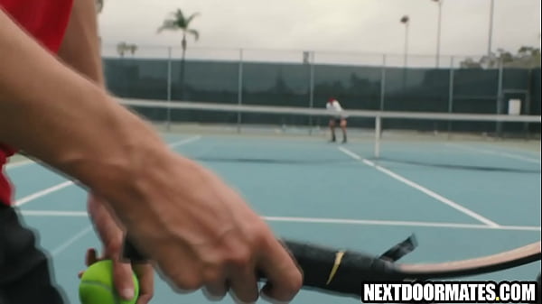 Cute gay boys play tennis and fuck