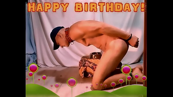 naked slave exposed handcuffed eats lentil soup with his tongue on his birthday party pathetic slut