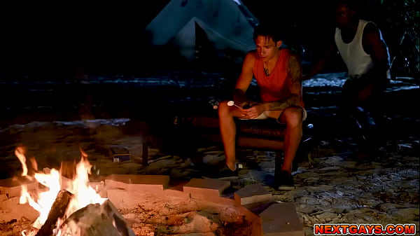 Jayden Marcos Liam Cyber and Drake Von having a hot threesome night fuck sesh on their camping