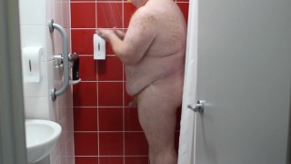 Daddy Bear Showering In Hotel