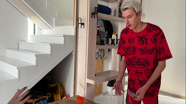 Me and my step sister lost the game and got a big cock in our ass and pussy